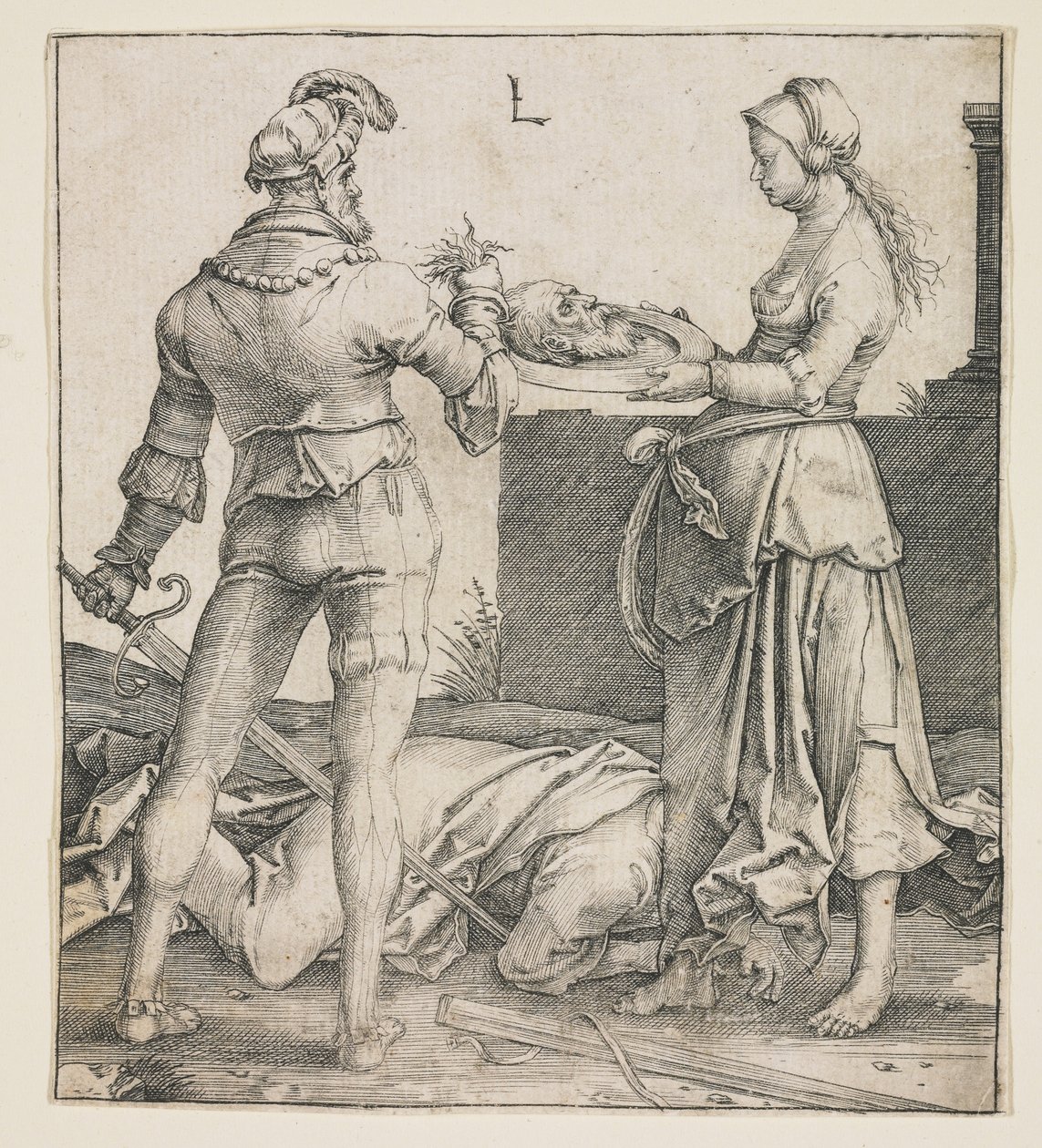 Pyhän Johannes Kastajan pään mestaus, 1513 tekijältä Lucas van Leyden