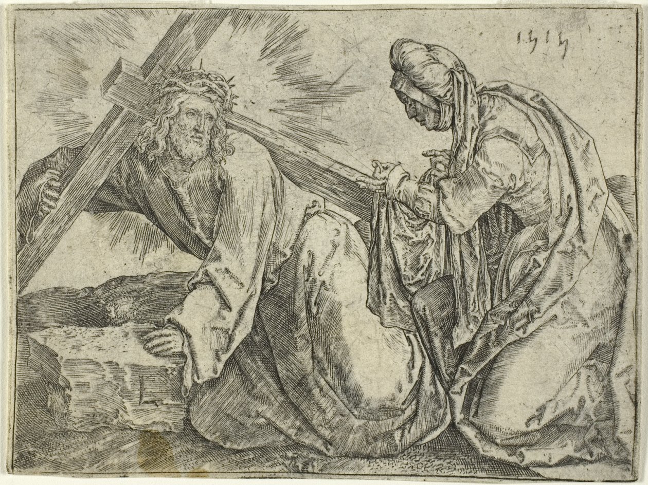 Kristus kantaa ristiä tekijältä Lucas van Leyden