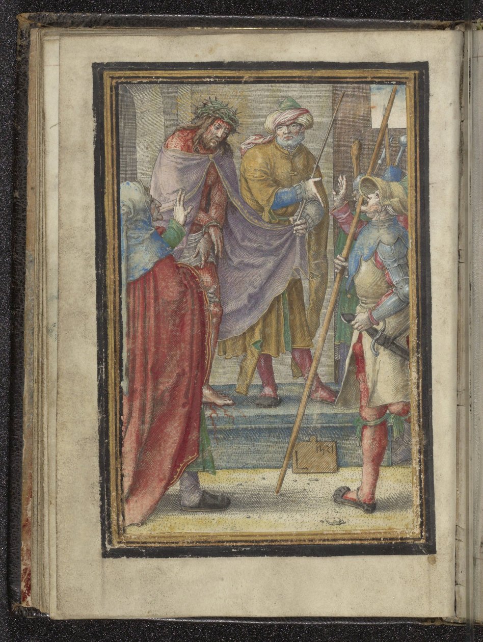 Kristus näytettiin ihmisille (Ecce Homo) Passion of Christ (sarjan nimi) tekijältä Lucas van Leyden