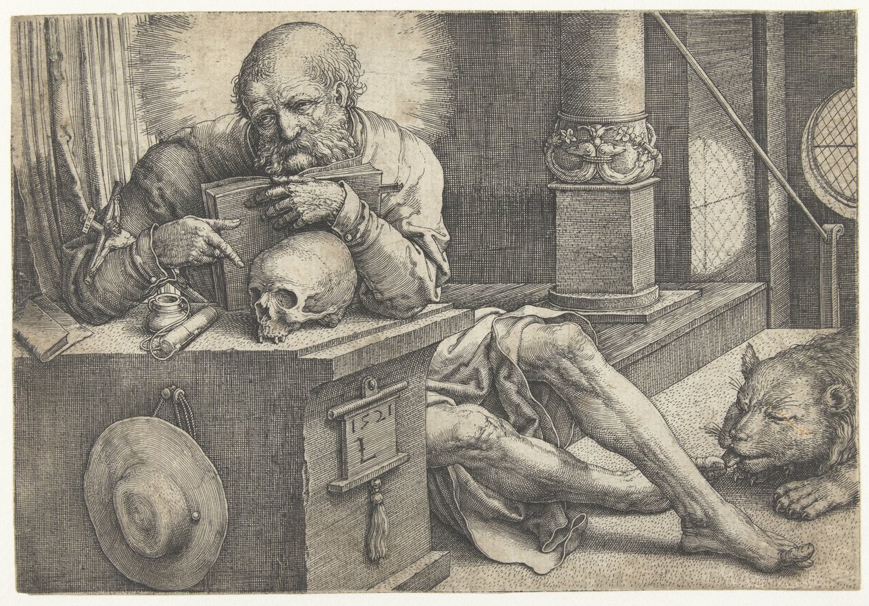 Pyhä Hieronymus työhuoneessaan tekijältä Lucas van Leyden