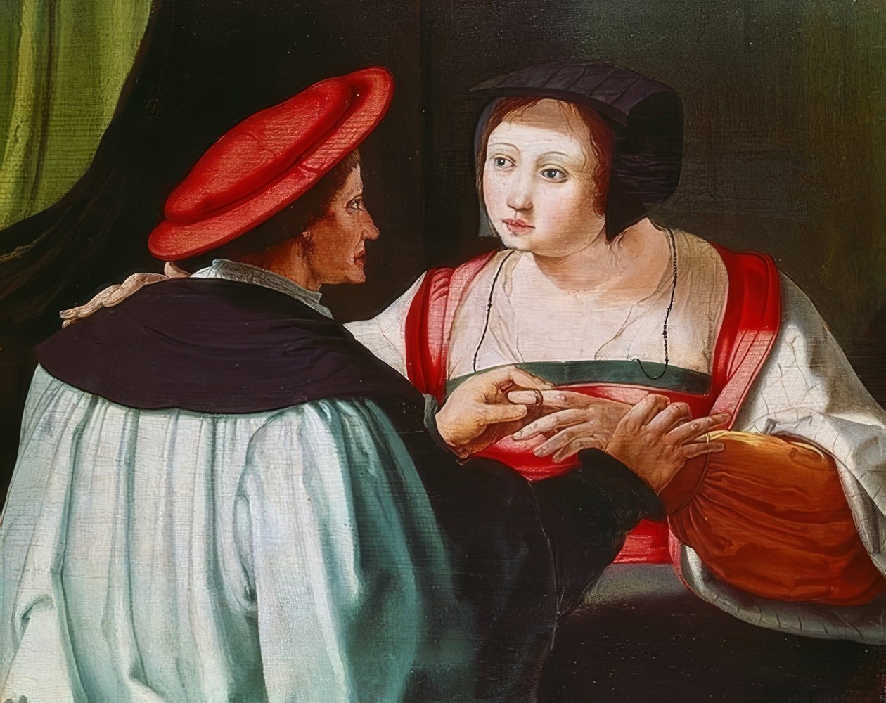 Kihlaus. Noin 1530 tekijältä Lucas van Leyden