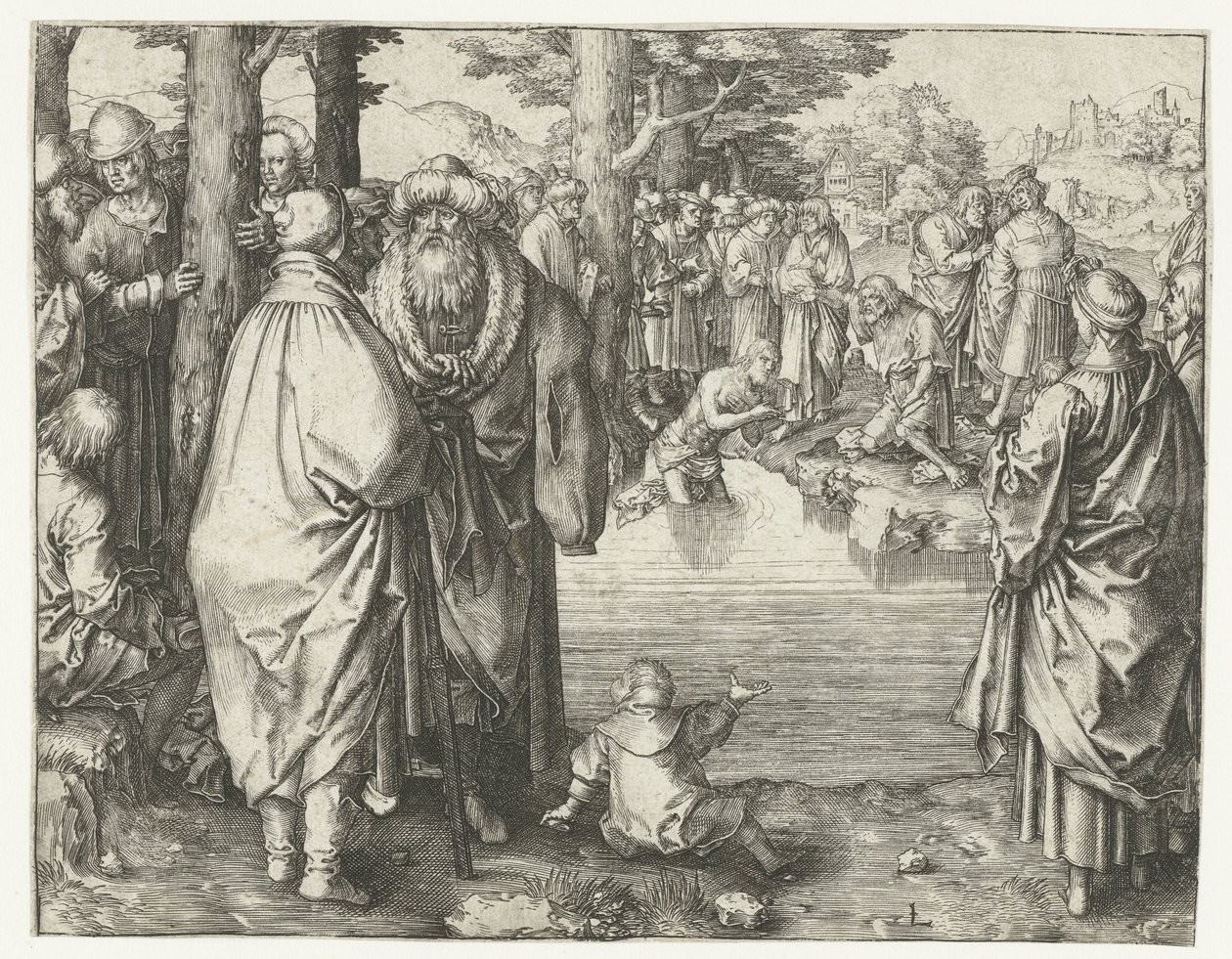 Kristuksen kaste Jordanissa tekijältä Lucas van Leyden