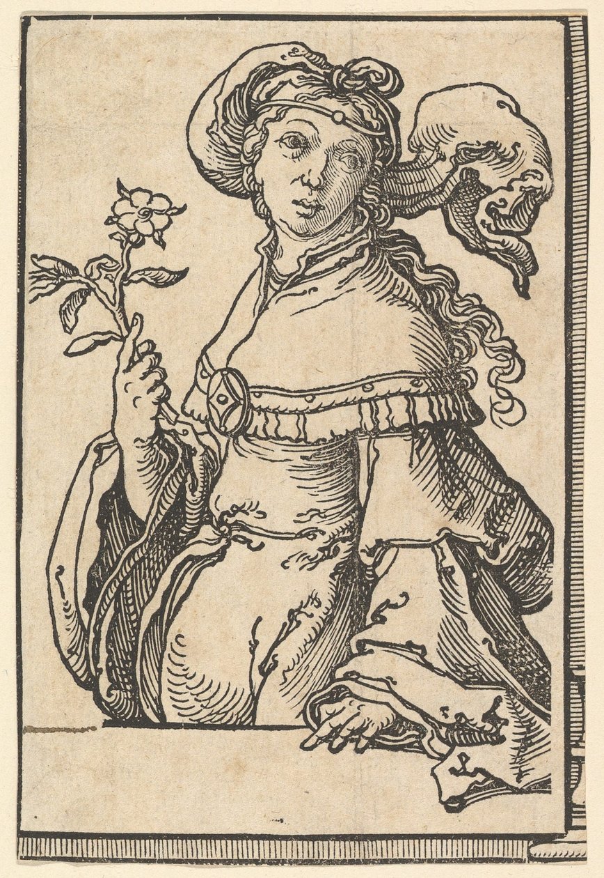 Erythrean Sibyl, sarjasta Sibyls, n. 1530. tekijältä Lucas van Leyden