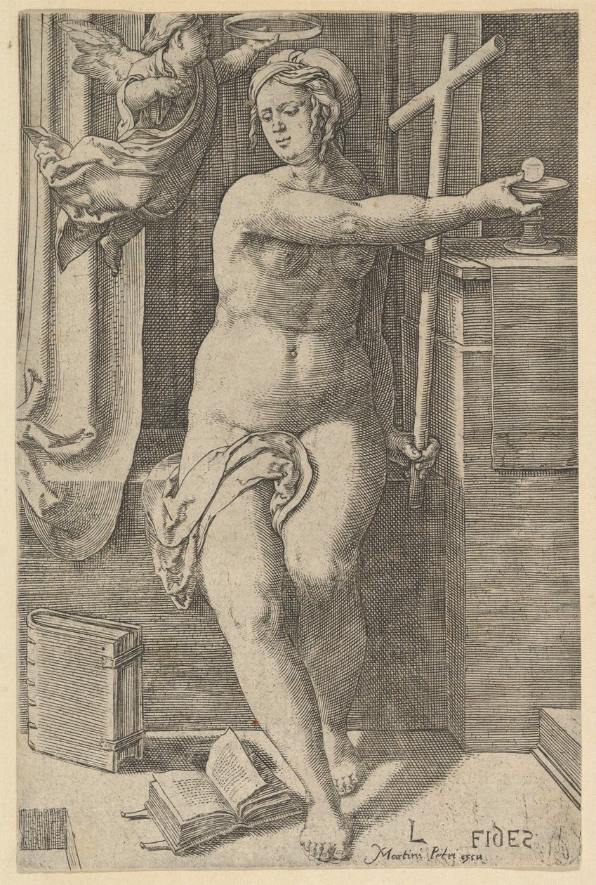 Faith, sarjasta Seitsemän hyvettä, 1530. tekijältä Lucas van Leyden