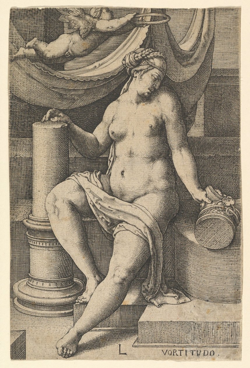 Fortitude, sarjasta Seitsemän hyvettä, 1530. tekijältä Lucas van Leyden