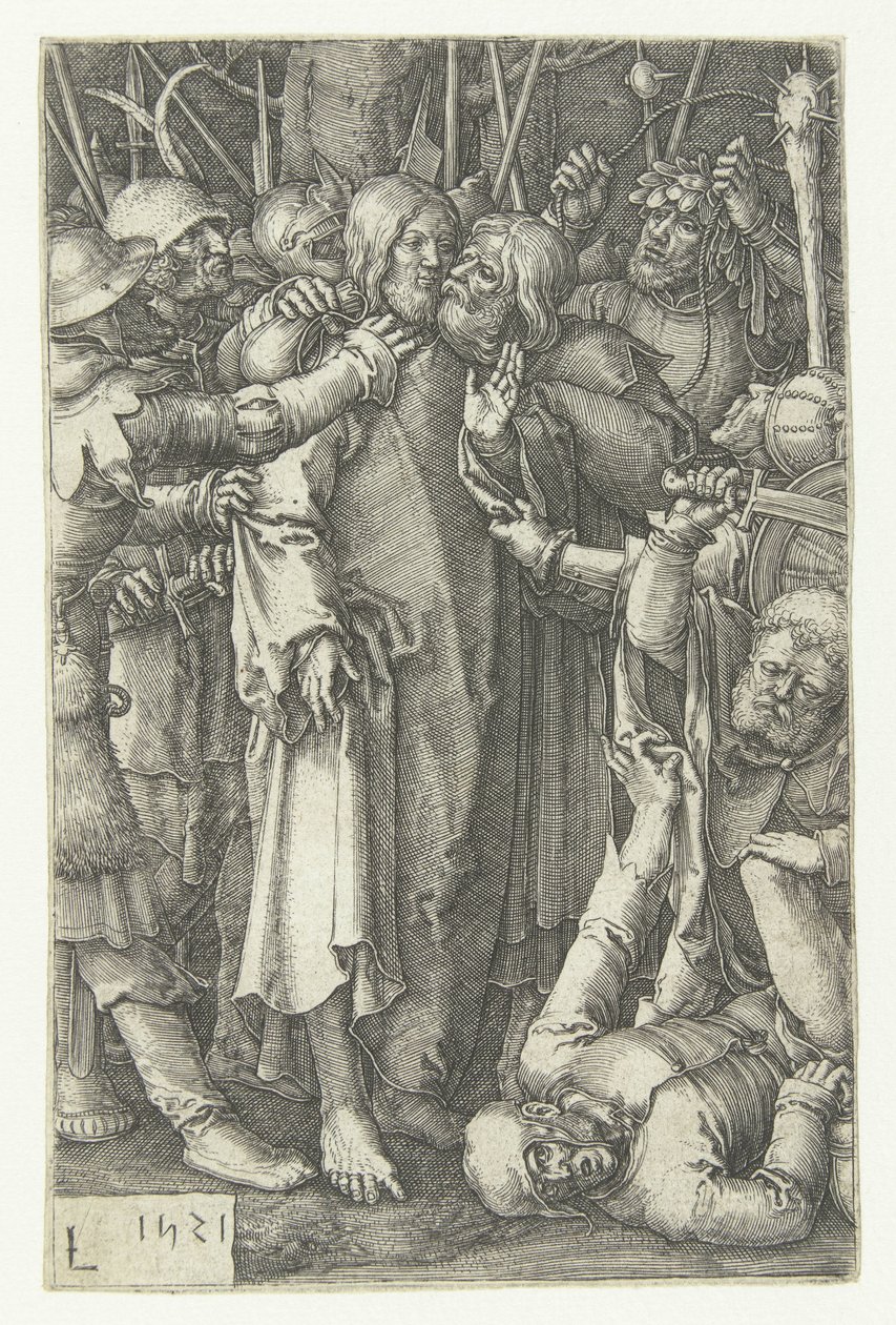 Kristuksen vankeus The Little Passion (sarjan nimi) tekijältä Lucas van Leyden