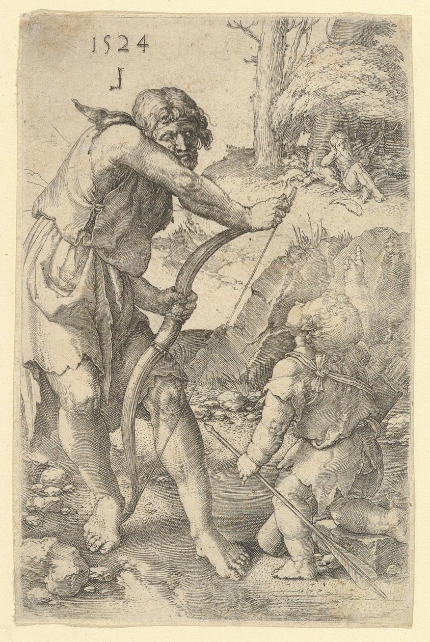 Lamech ja Kain, 1524. tekijältä Lucas van Leyden
