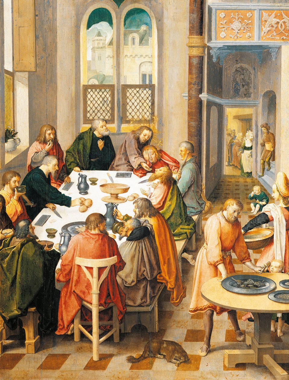 Viimeinen ehtoollinen, kirjoittanut Lucas van Leyden (noin 1494-1533) tekijältä Lucas van Leyden