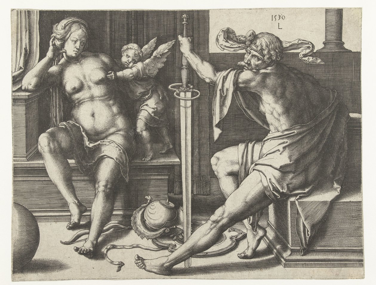 Mars, Venus Cupidossa tekijältä Lucas van Leyden