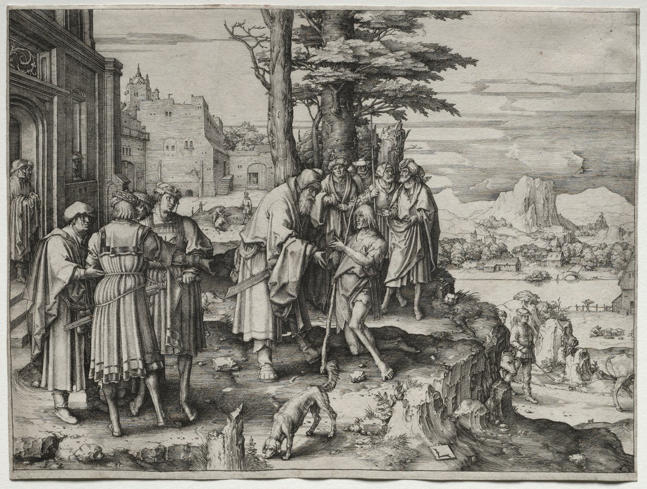 Tuhlaajapojan paluu, n. 1510. tekijältä Lucas van Leyden