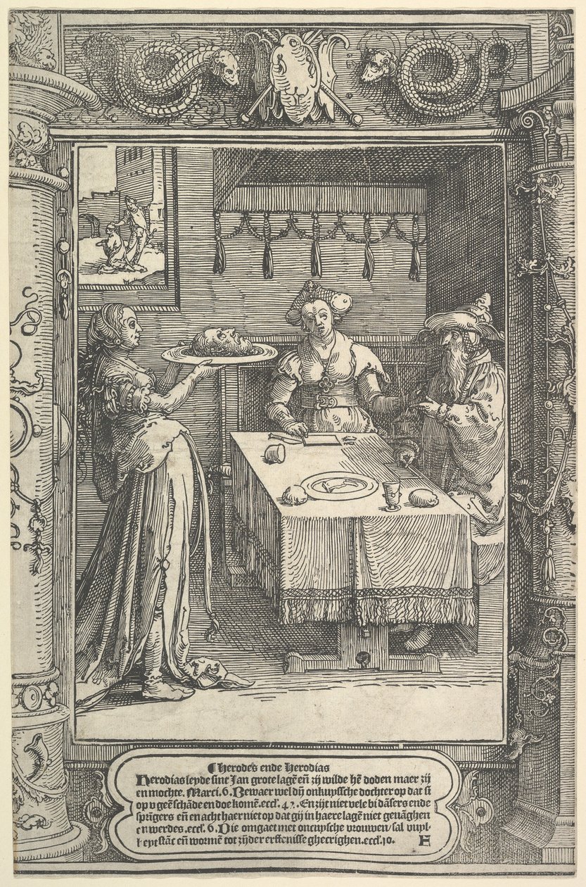 Salome Johannes Kastajan pään kanssa, n. 1517. tekijältä Lucas van Leyden