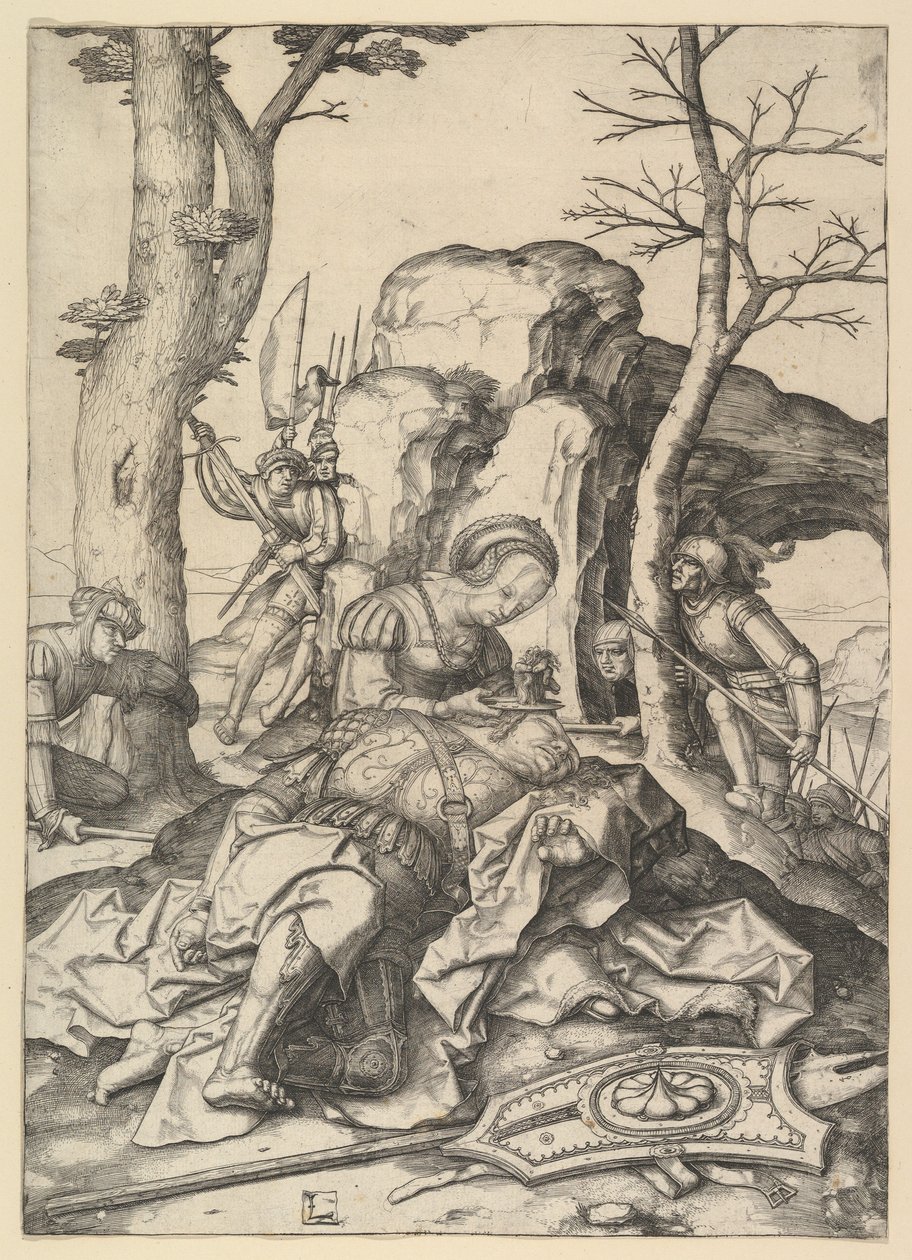 Simson ja Delilah, n. 1507. tekijältä Lucas van Leyden
