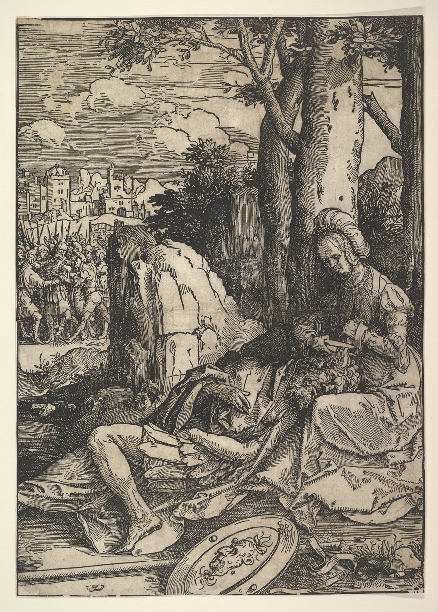 Simson ja Delilah, n. 1514 . tekijältä Lucas van Leyden
