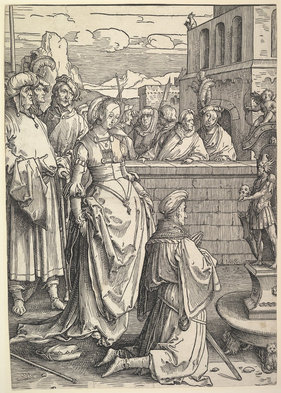 Salomo palvoo epäjumalaa tekijältä Lucas van Leyden