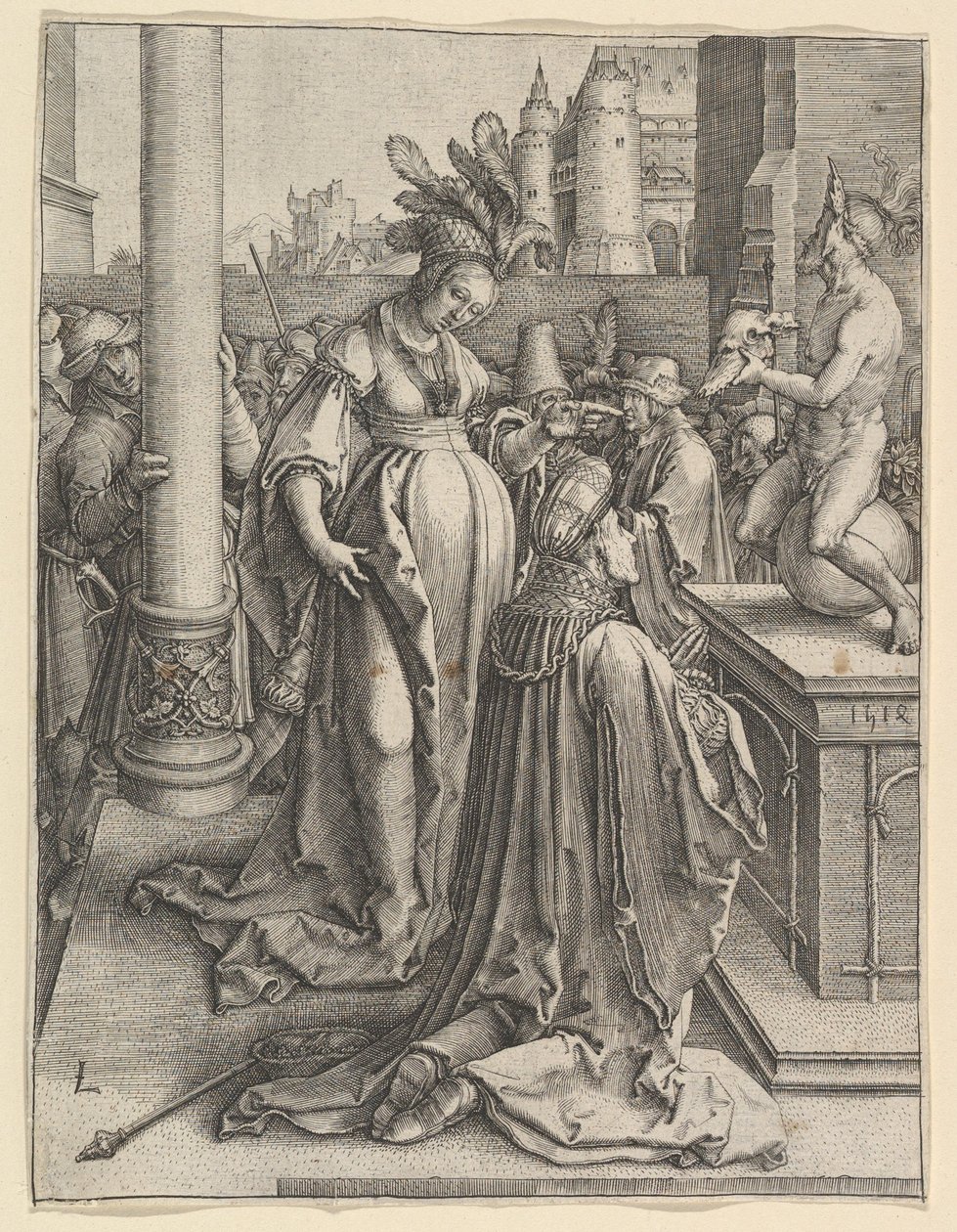 Salomonin epäjumalanpalvelus, 1514. tekijältä Lucas van Leyden