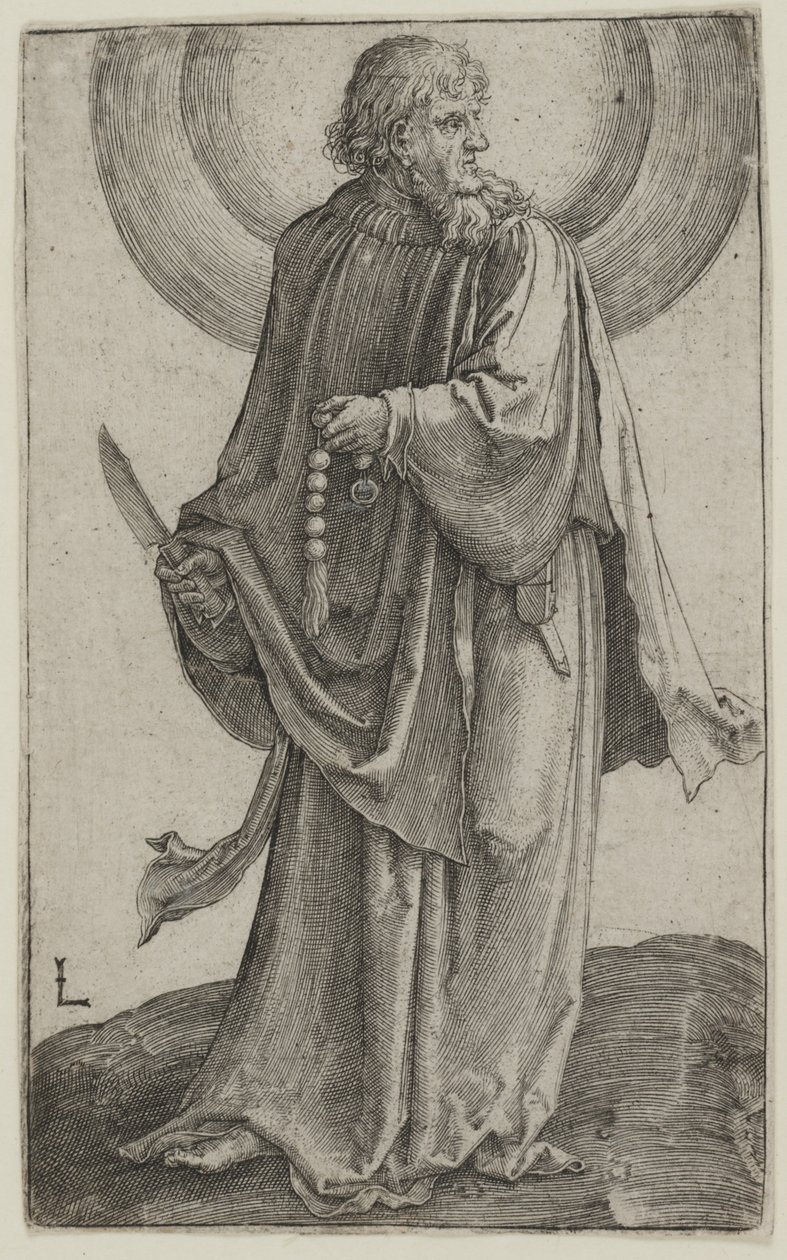 St Bartholomew, n. 1511 (kaiverrus) tekijältä Lucas van Leyden