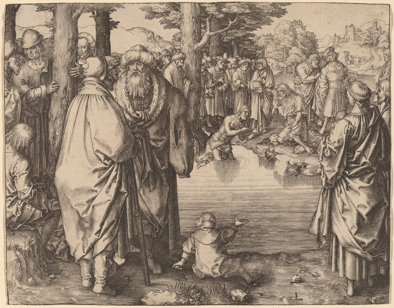 Kristuksen kaste Jordanissa tekijältä Lucas van Leyden