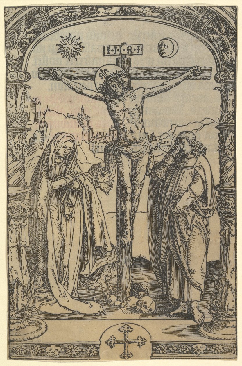 Utrechtin messaalissa käytetty ristiinnaulitseminen, Leiden, 1514, n. 1512 tekijältä Lucas van Leyden