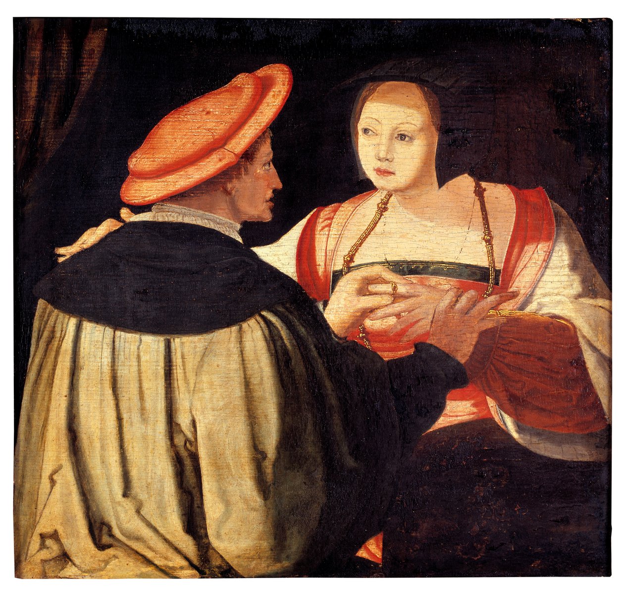 The Engagement (öljy paneelissa) tekijältä Lucas van Leyden