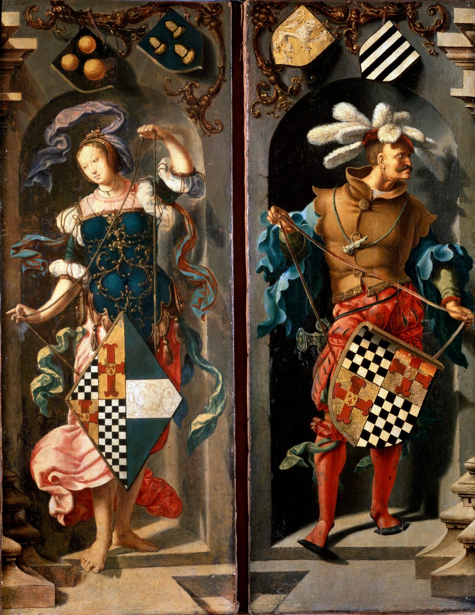 Jerikon sokean miehen paraneminen, sivupaneeli, 1531. tekijältä Lucas van Leyden
