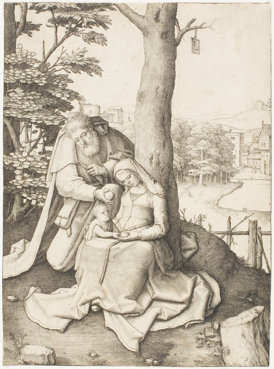 Pyhä perhe tekijältä Lucas van Leyden