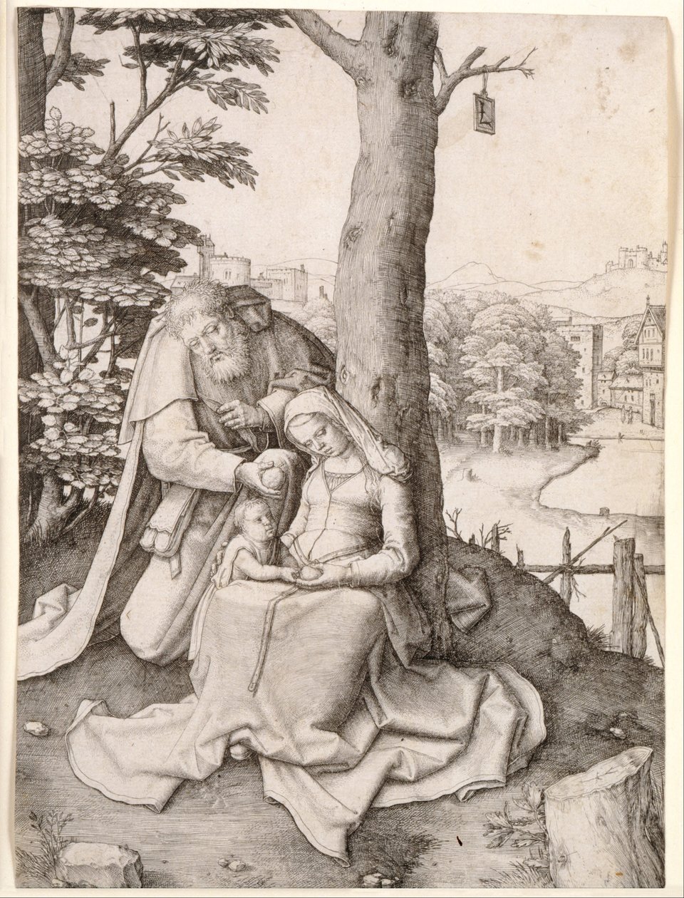 Pyhä perhe tekijältä Lucas van Leyden