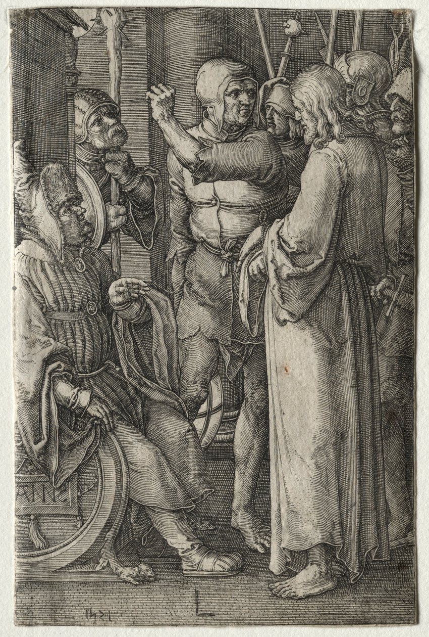 Passion: Kristus ylipapin edessä, 1521. tekijältä Lucas van Leyden