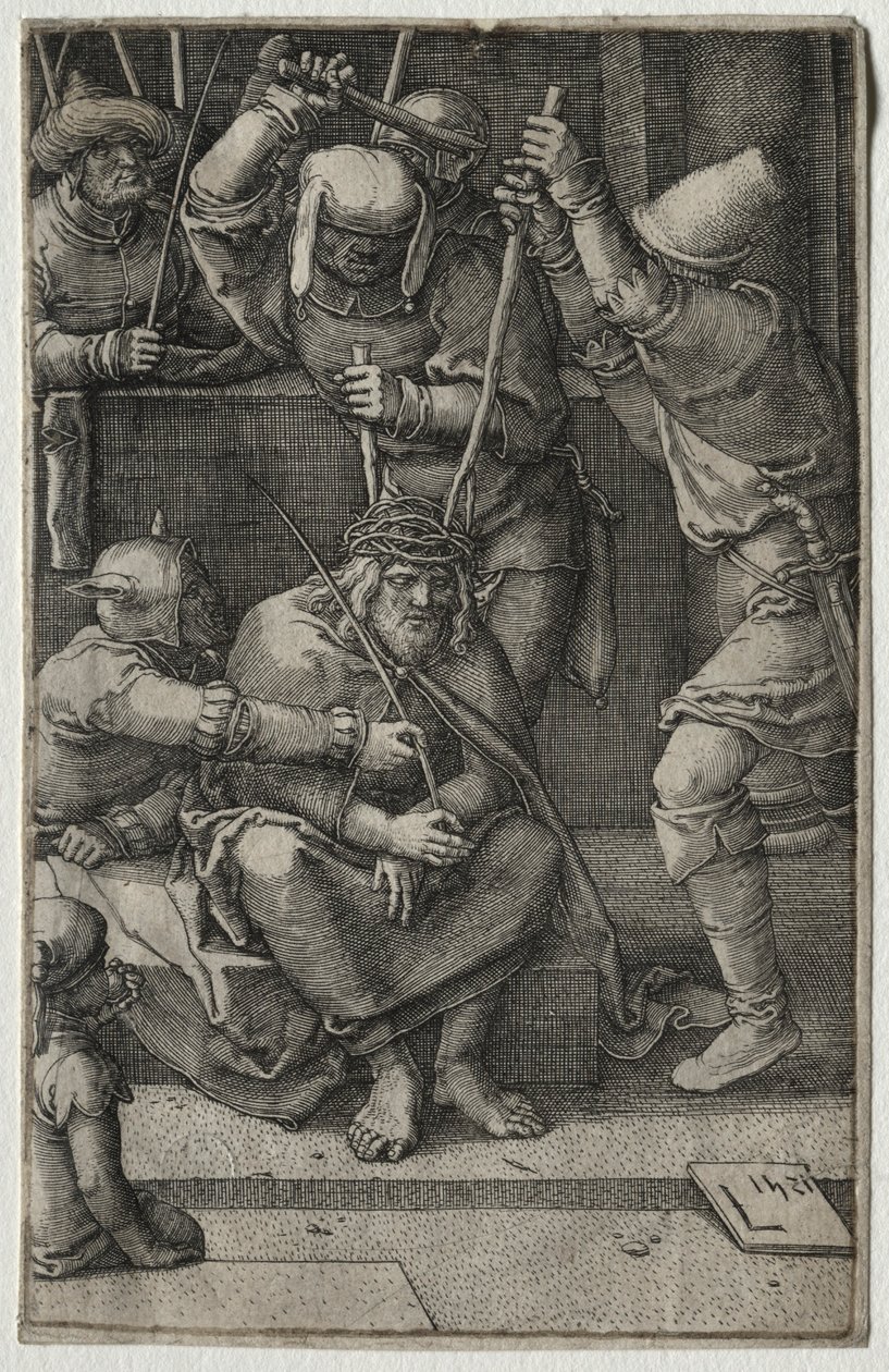 Passion: orjantappuroilla kruunattu Kristus, 1521. tekijältä Lucas van Leyden