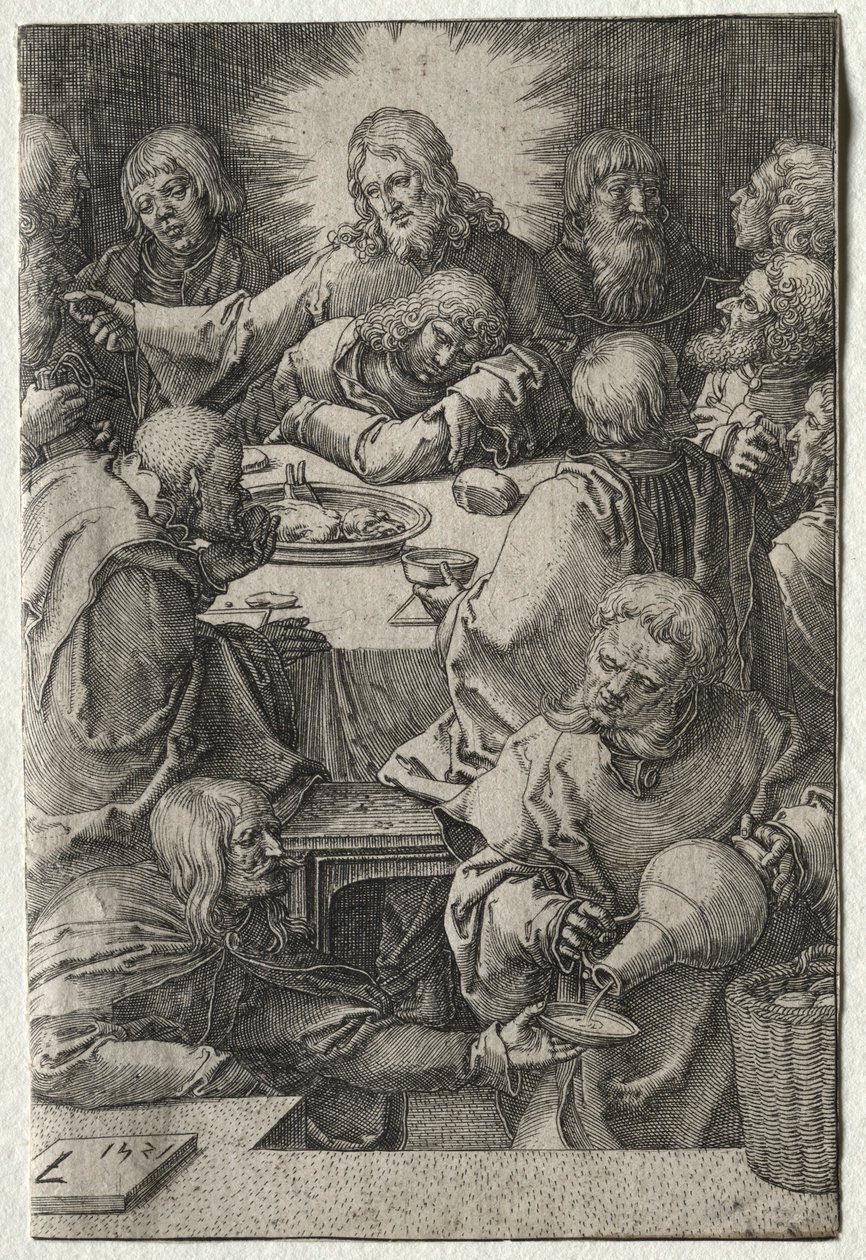 Passion: Viimeinen ehtoollinen, 1521. tekijältä Lucas van Leyden