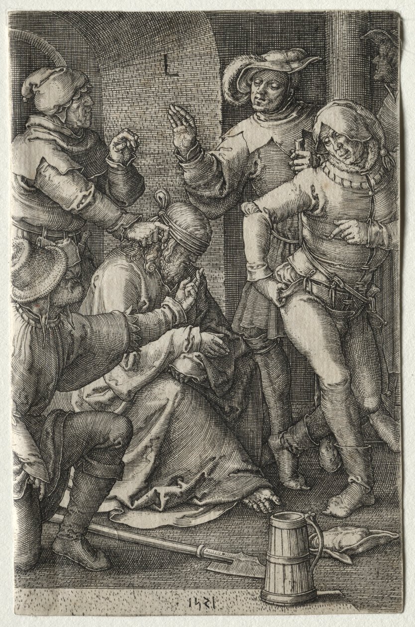 Passion: Kristuksen pilkkaaminen, 1521. tekijältä Lucas van Leyden