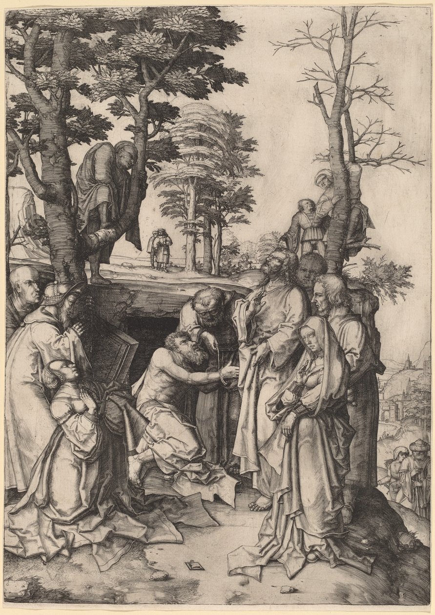 Lasaruksen herättäminen tekijältä Lucas van Leyden