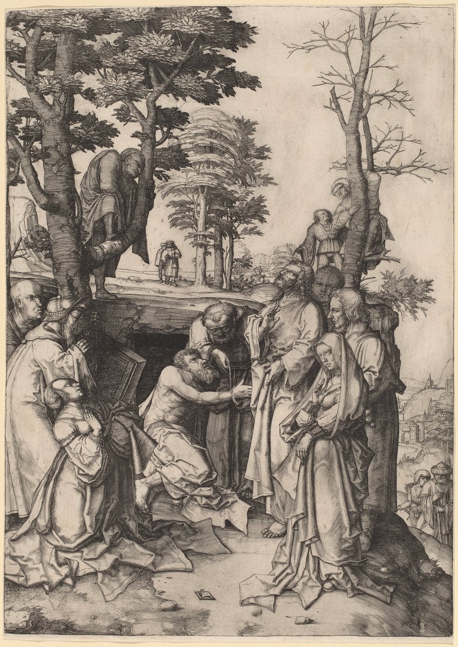 Lasaruksen ylösnousemus tekijältä Lucas van Leyden