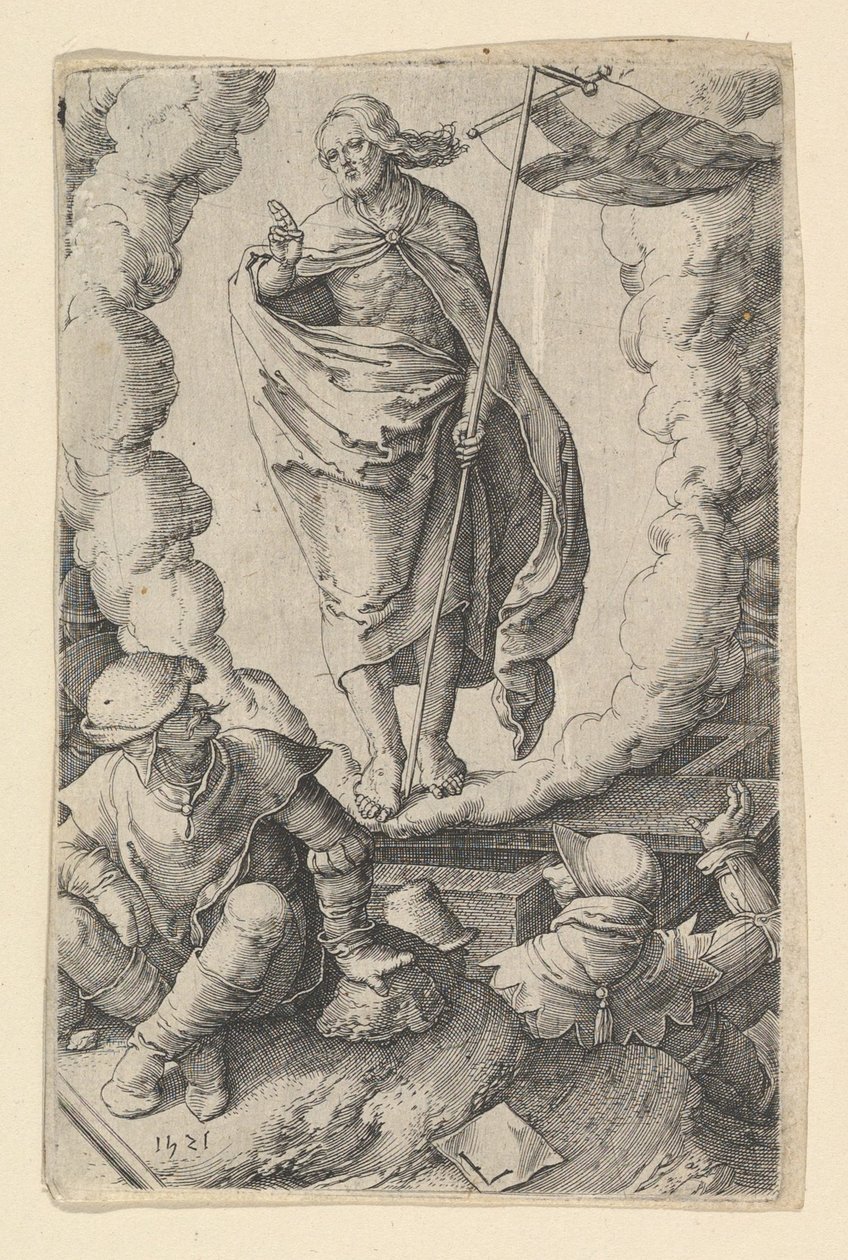 Ylösnousemus, 1521. tekijältä Lucas van Leyden