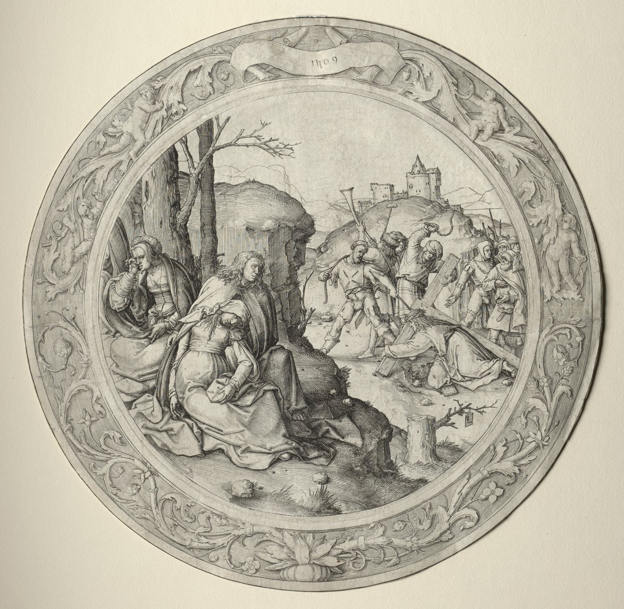 Pyöreä kärsimys: Kristus kantaa ristiä tekijältä Lucas van Leyden