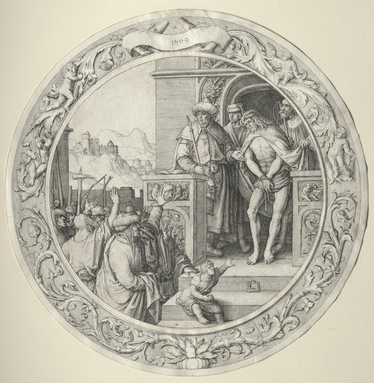 Pyöreä kärsimys: Kristus esiteltiin ihmisille tekijältä Lucas van Leyden