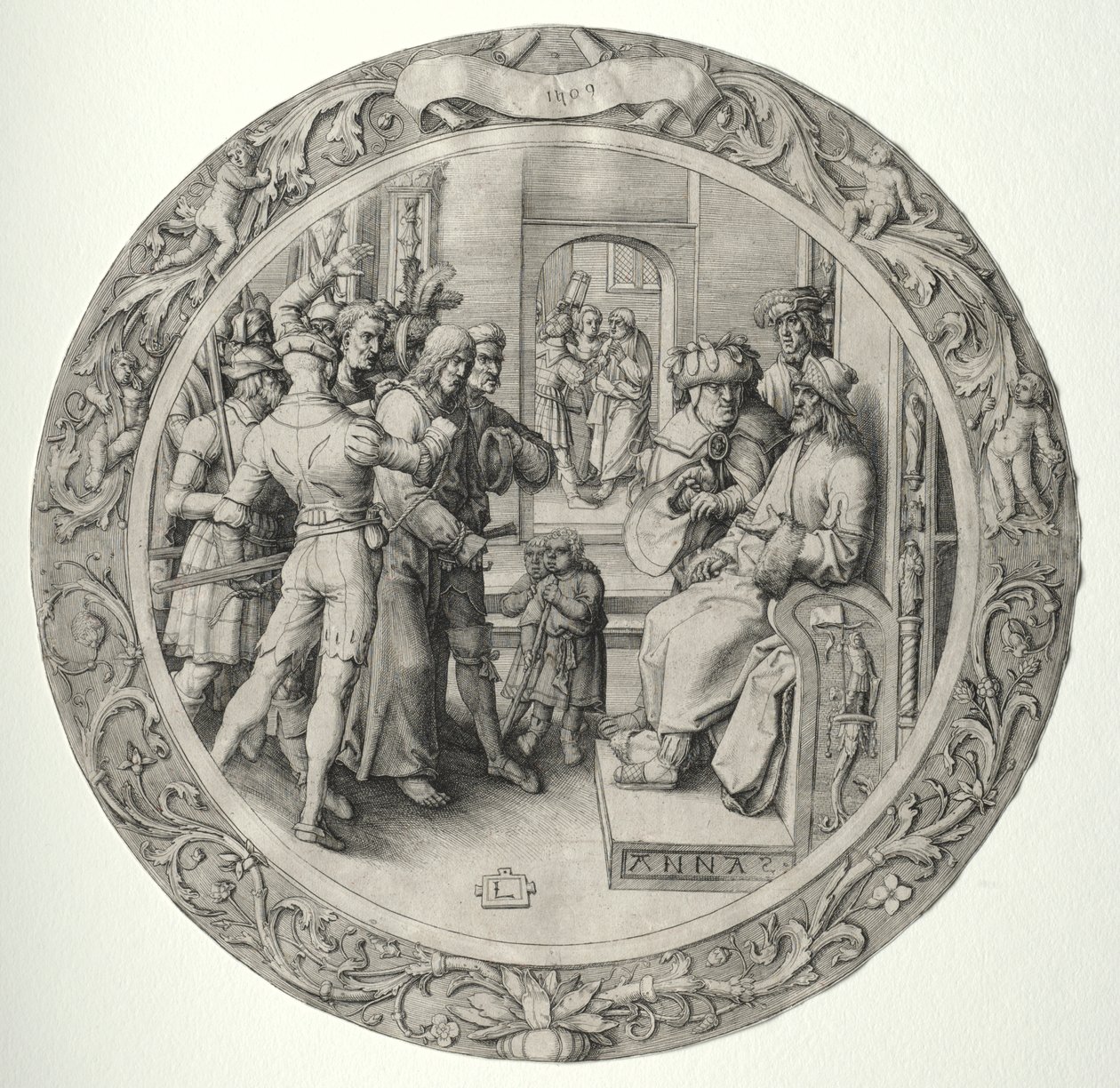 Pyöreä kärsimys: Kristus ylipapin edessä tekijältä Lucas van Leyden