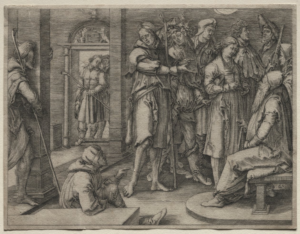 Joosefin tarina: Joosef tulkitsee unensa Jaakobille tekijältä Lucas van Leyden