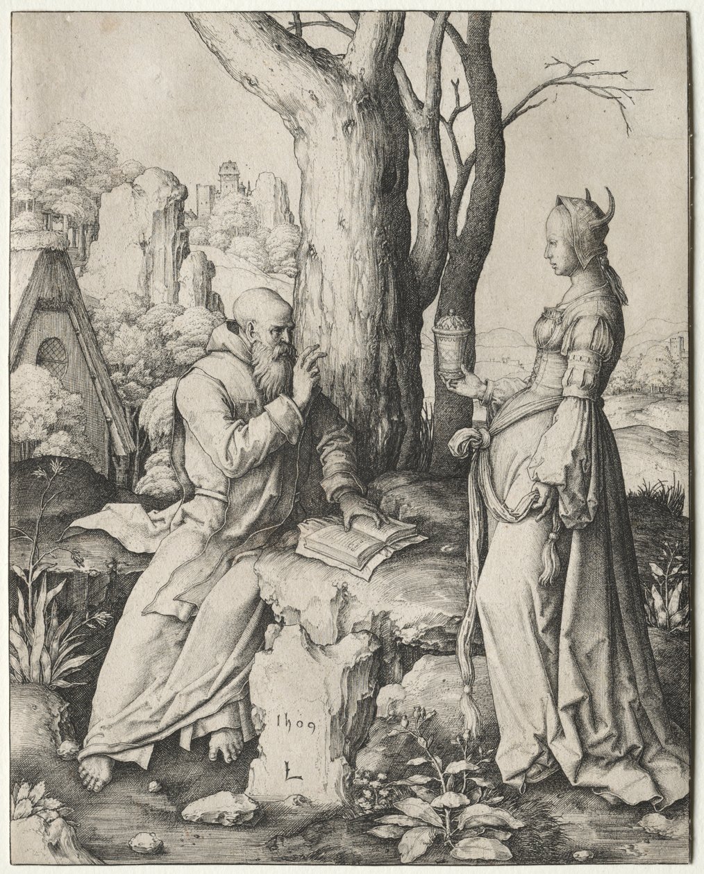 Pyhän Antoniuksen kiusaus tekijältä Lucas van Leyden