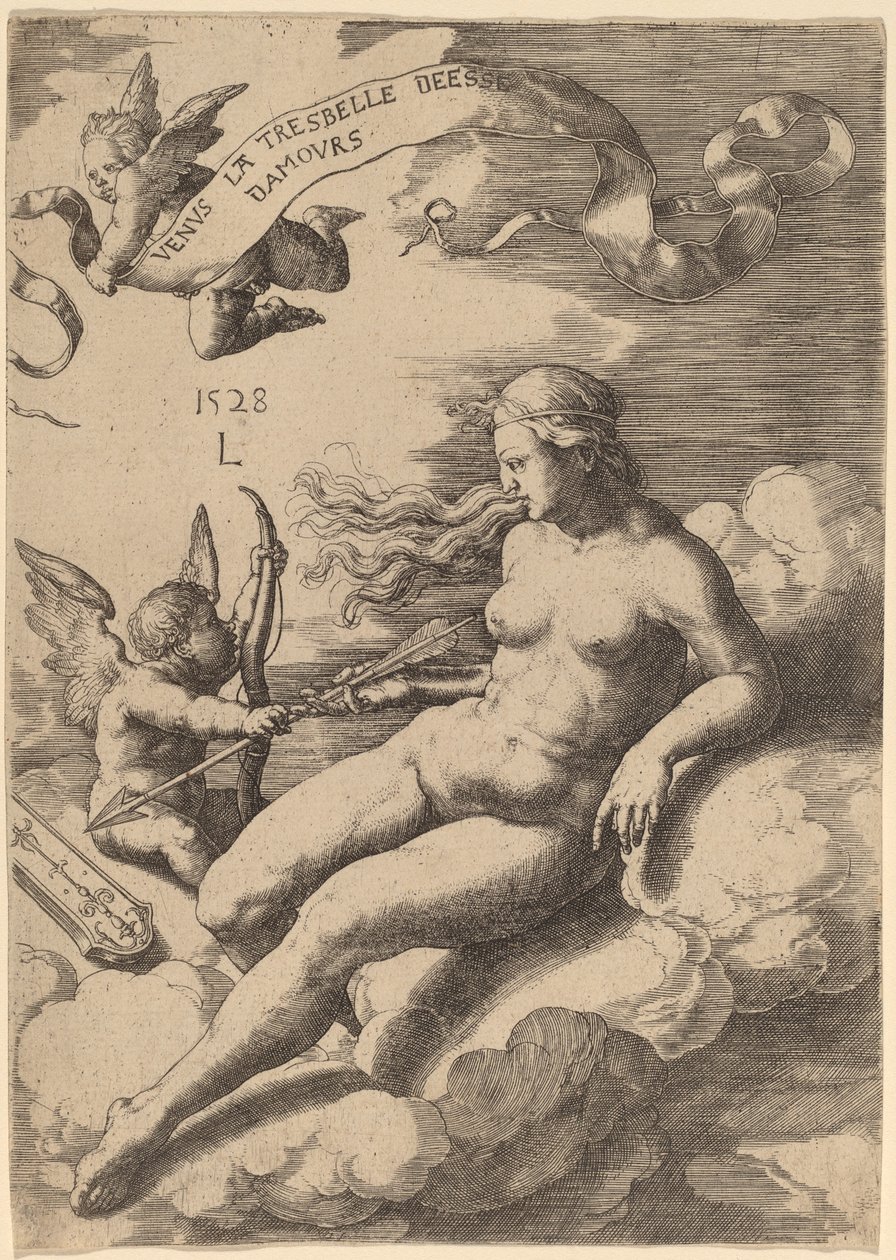 Venus ja Cupid tekijältä Lucas van Leyden