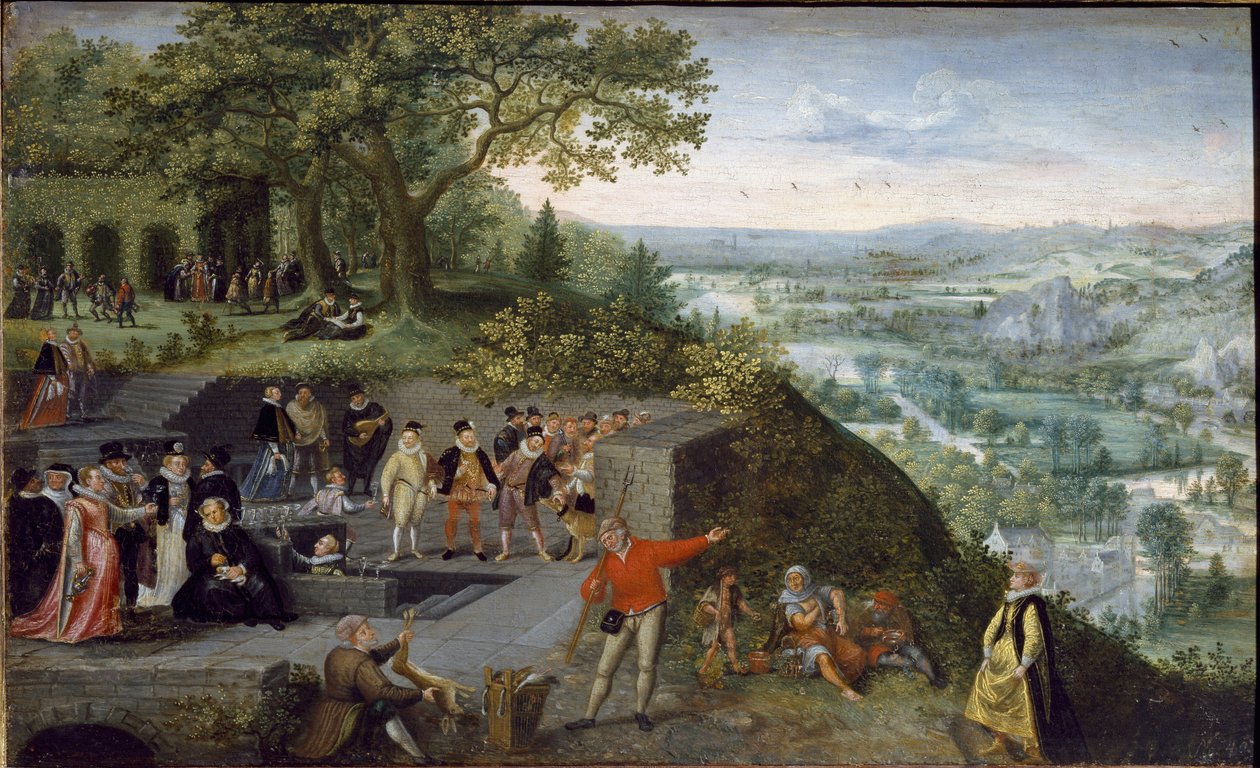 Keisari Rudolf II juomakurilla (öljy kankaalle, n. 1593) tekijältä Lucas van Valckenborch
