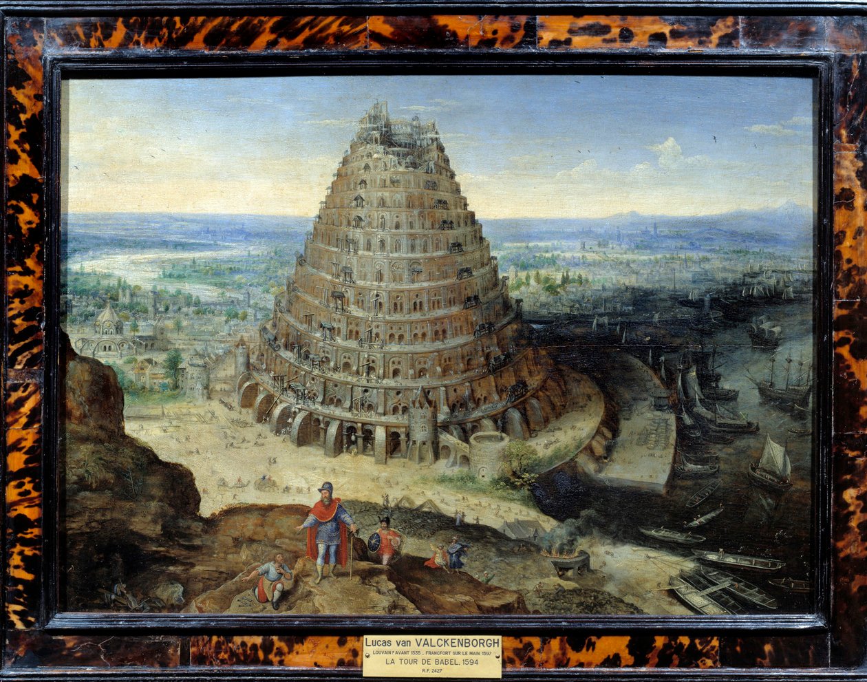Lucas van Valckenborchin (1530-1597) La Tour de Babel -maalaus 1594 su. 0,41 x 0,56 m - Baabelin torni. Lucas van Valckenborchin maalaus (1530-1597) tekijältä Lucas van Valckenborch