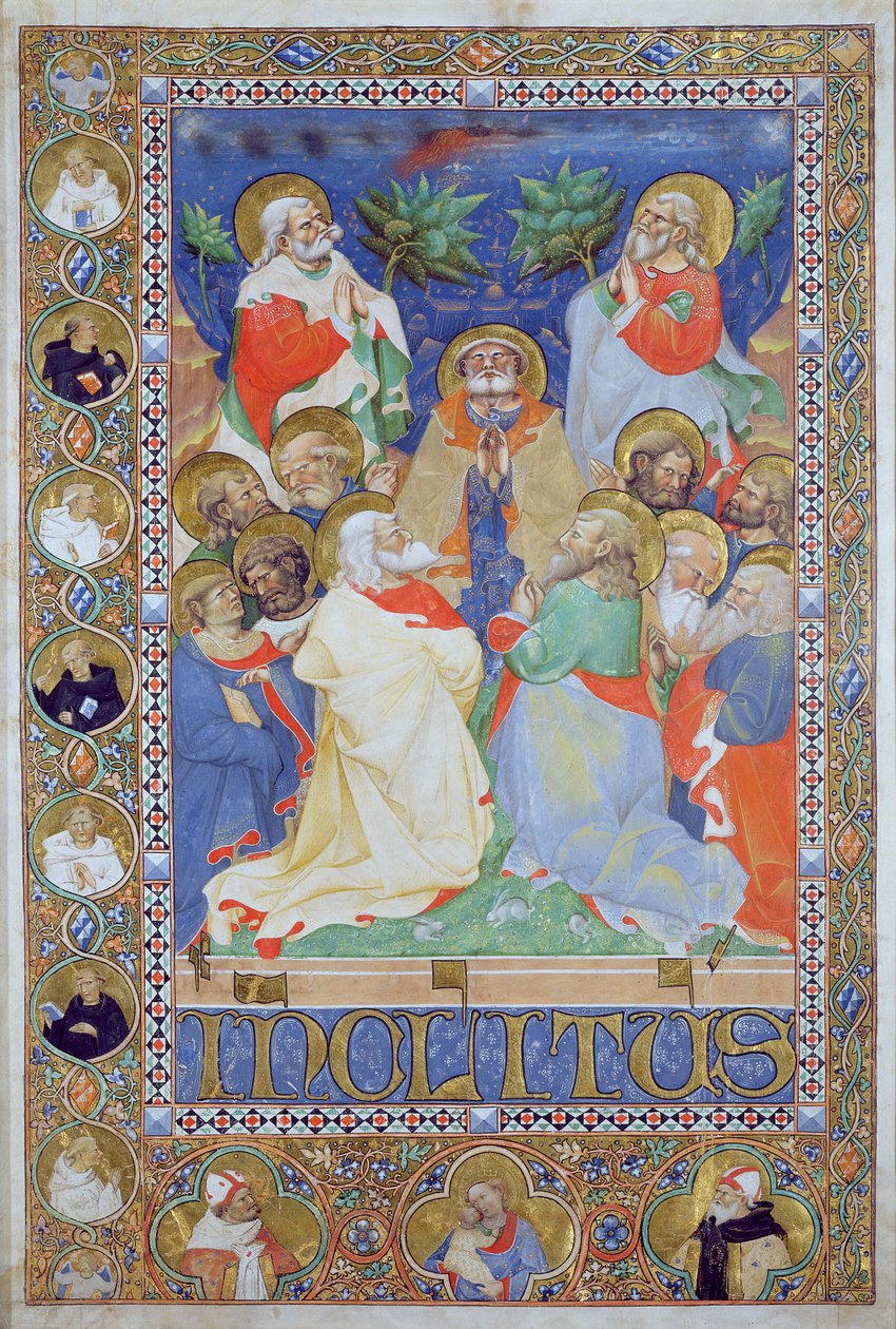 Apostolien lähetystyö, Lombardian koulun vellum tekijältä Luchino Belbello