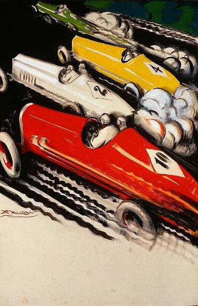 Automobilismo (lito de cores) finlandês tekijältä Luciano Achille Mauzan