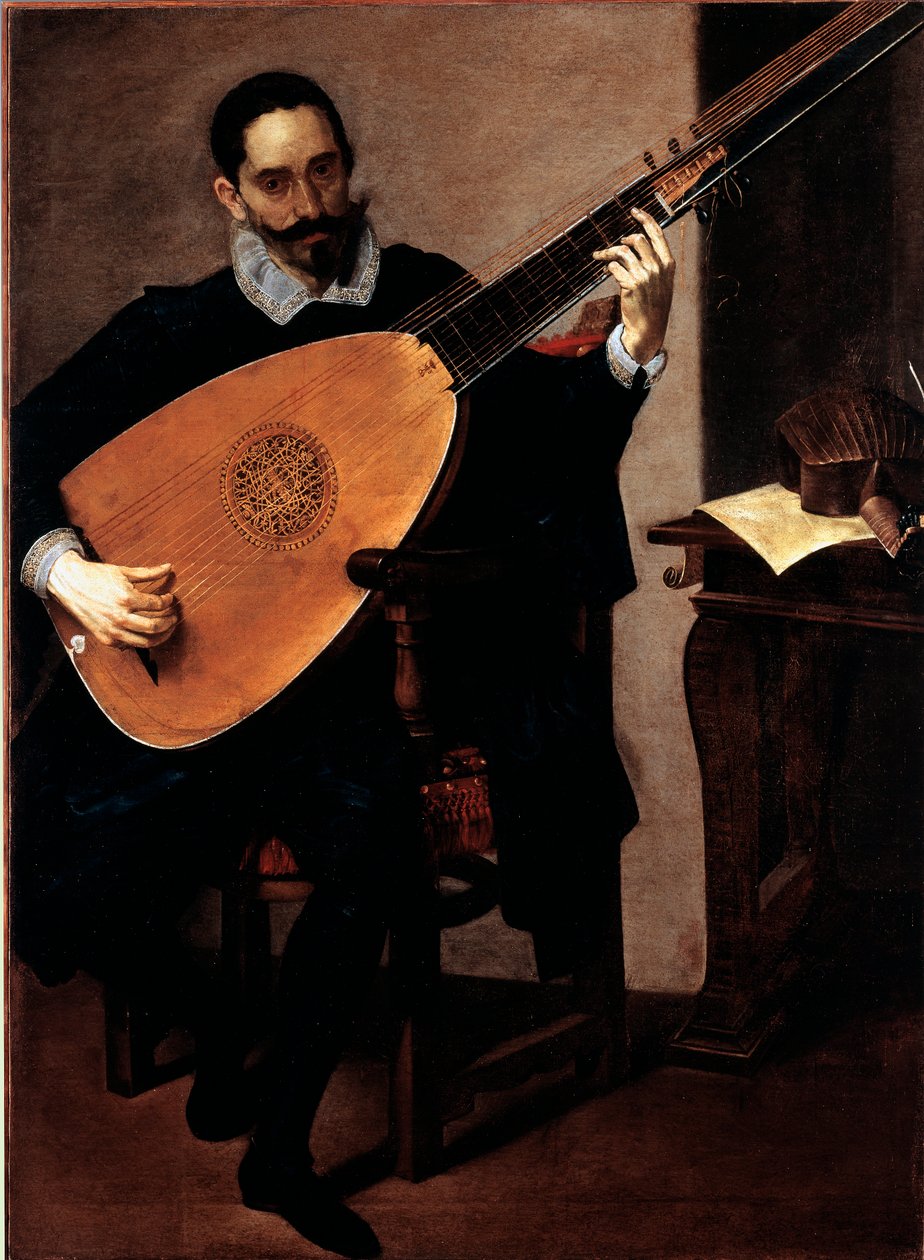 Herttuakappelin muusikon Gerolamo Gallon muotokuva Luciano Borzonen maalaus (1590-1645) Genes, Galleria di Palazzo Bianco tekijältä Luciano Borzone