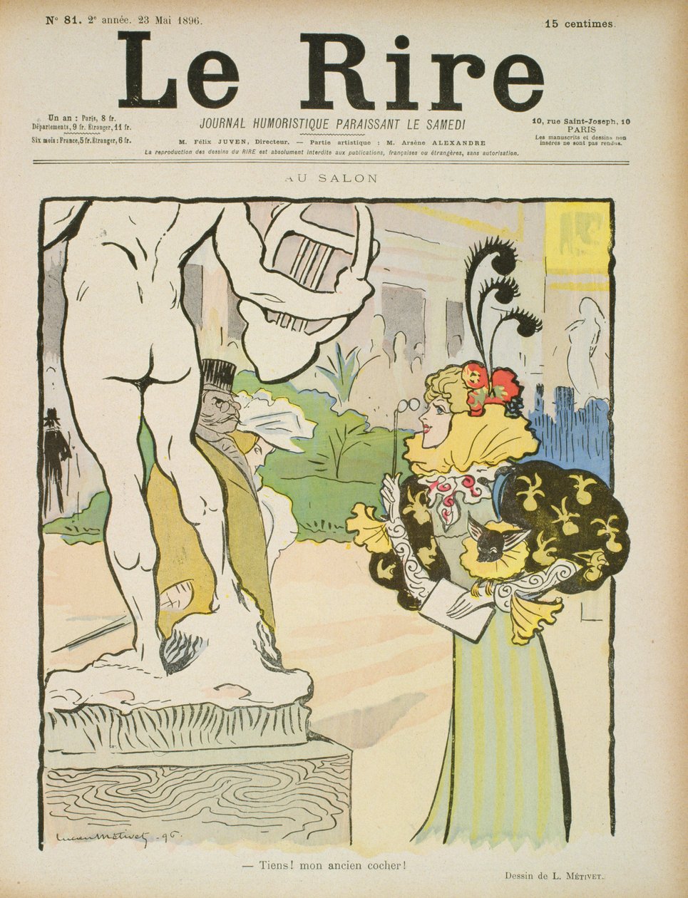 Veistosnäyttelyssä, Le Riren etukansi, 23. toukokuuta 1896 tekijältä Lucien Metivet