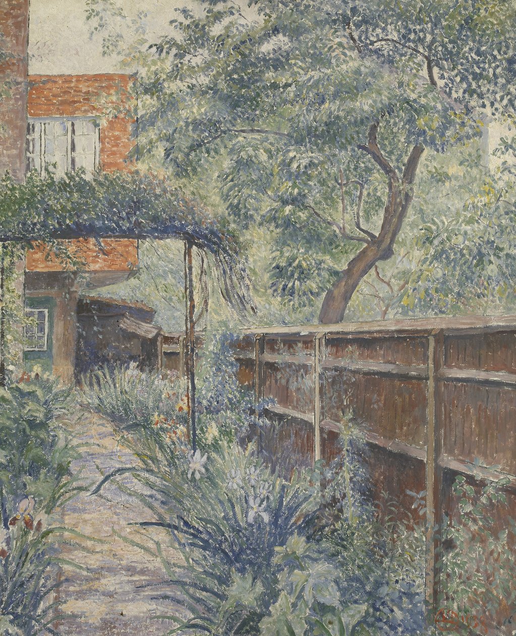 Oma studiopuutarha, 1938 tekijältä Lucien Pissarro