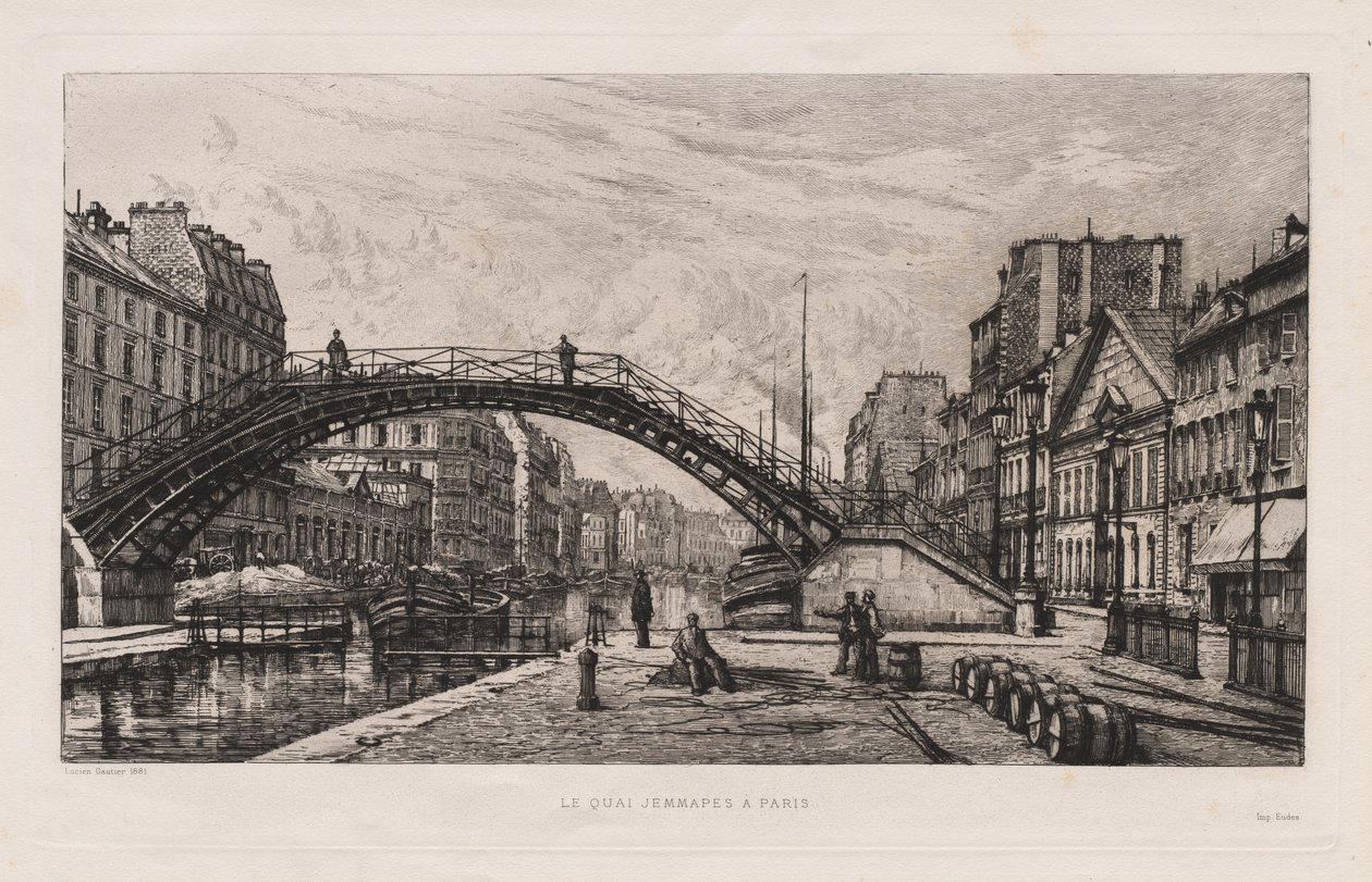 Quai Jemmapes Pariisissa, 1881. tekijältä Lucien Gautier