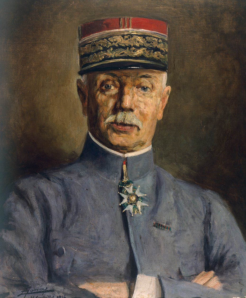 Kenraali Fayollen, kuudennentoista armeijan komentajan muotokuva, Lucien Jonas (1880-1947), ensimmäinen maailmansota, Ranska, 1900-luku tekijältä Lucien Hector Jonas