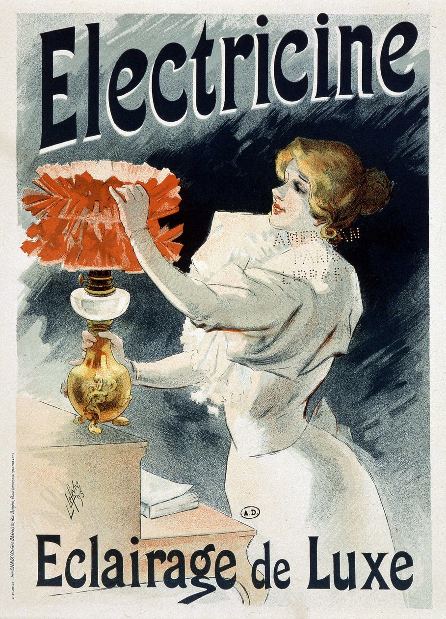 Lucien Lefèvren julistemainos aiheesta "" Electricine: Luxury Lighting". tekijältä Lucien Lefevre