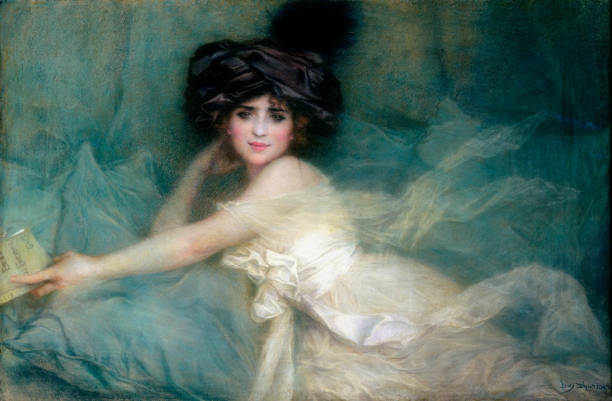 Muotokuva Mademoiselle Carlierista tai nainen turbaanissa (Portrait of Mademoiselle Carlier or, The Lady in the Turban) tekijältä Lucien Levy Dhurmer